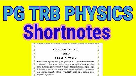 Pg trb physics /Unit 10/Differential amplifier