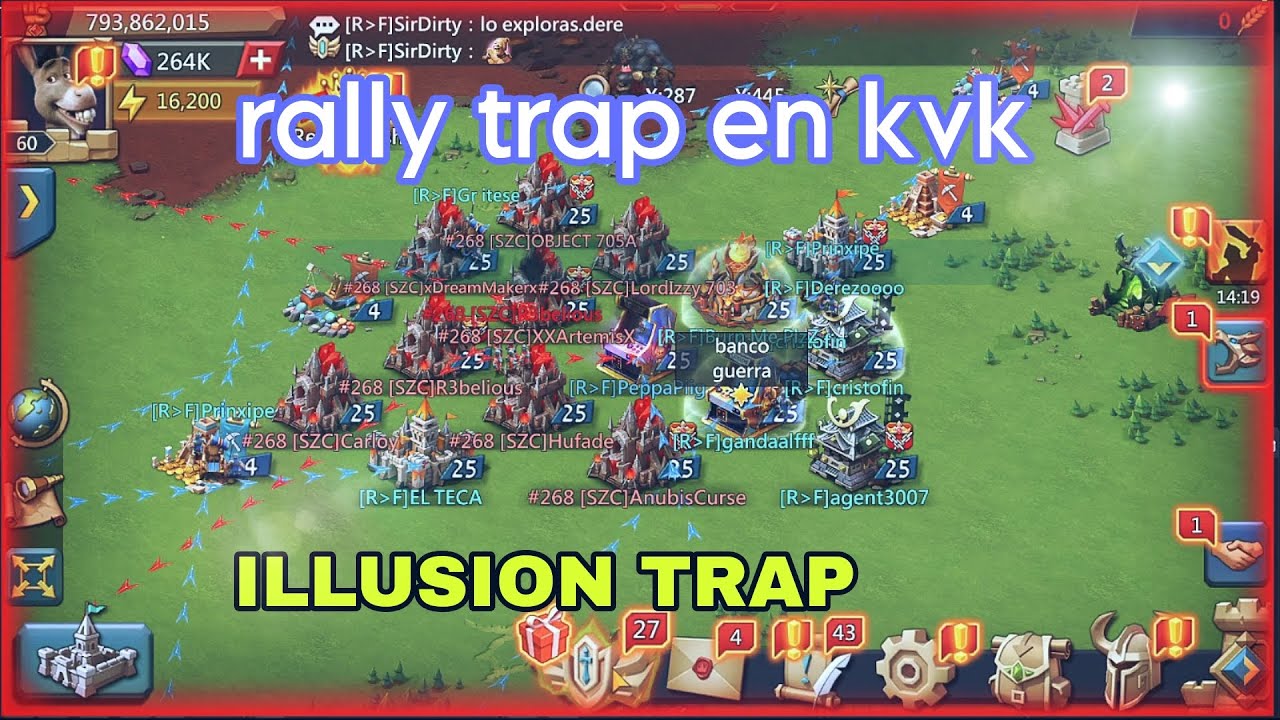MYTHIC RALLY TRAP EN KVK.. ILUSSION TRAP.. GUILD SZC LORDS MOBILE KVK # ...