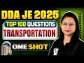 Transportation In ONE SHOT | DDA JE Civil Engineering Classes | Transportation DDA JE 2025