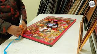photo frame work#cristal#radha krishna#colour.3d.stone#ytvideos screenshot 5