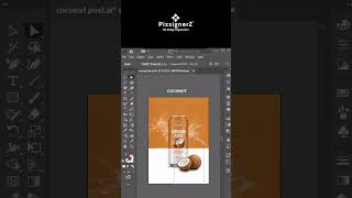 Coconut Juice Poster Design in Illustrator | Clean Product Ad Tutorial 🥥 #pixsignerz
