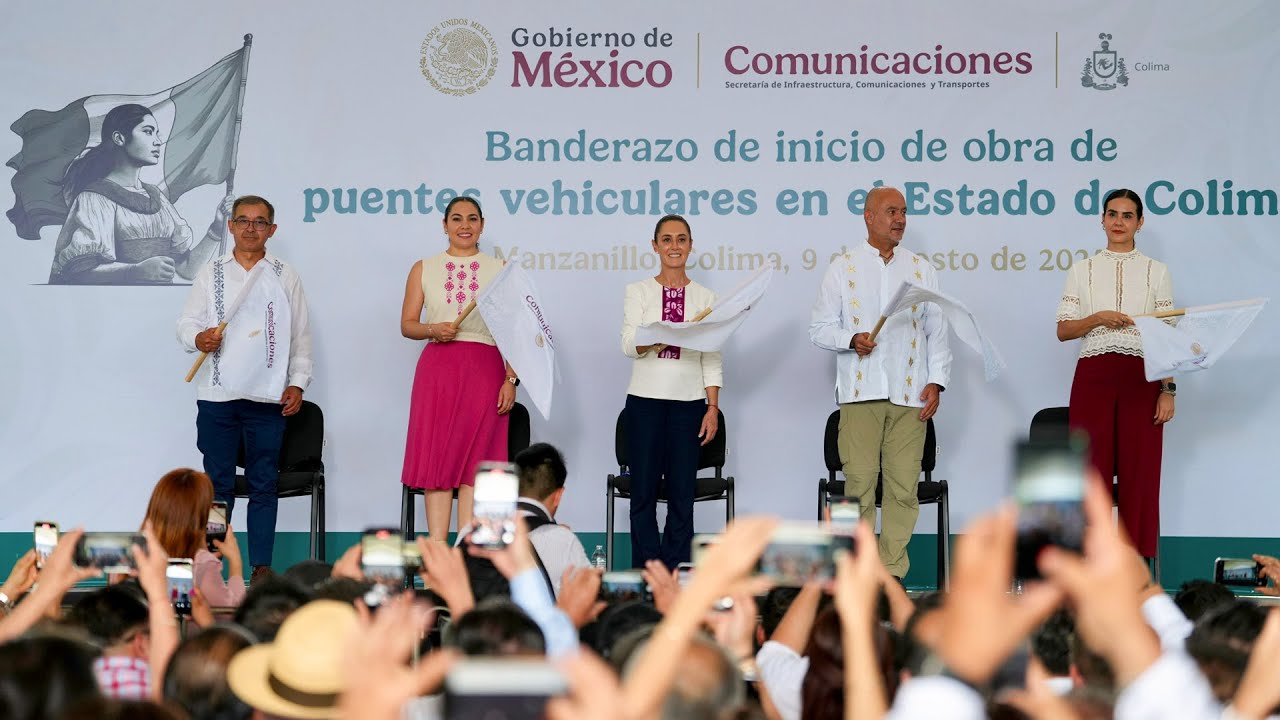Inicio de obra de puentes vehiculares. Manzanillo, Colima