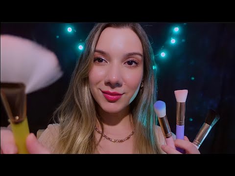 ASMR CLASSIC 😍 MOUTH SOUNDS Com DIFERENTES PINCÉIS Em SEU ROSTO - DELICADO E INTENSO