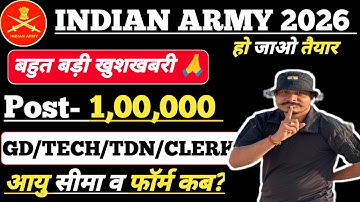 Army Agniveer New Vacancy 2026 kb aayegi ll Army GD Vacancy 2026 ll Army Agniveer Age Count 2026