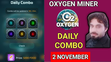 OXYGEN MINER DAILY COMBO 2 NOVEMBER | OXYGEN MINER DAILY CODE | OXYGEN MINER DAILY PUZZLE