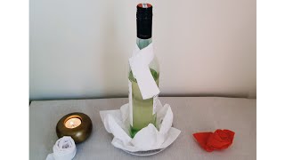 How to Fold a Wine Bottle with Paper Napkin