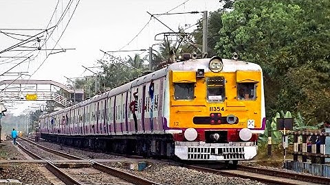 Newly Painted Shiny EMU Train Passing Through Level Crossing Speedily  | Eastern Railways
