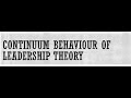 Continuum behavior of Leadership Theory (Robert Tannenbaum and Warren H Schmidt)