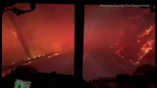 カリフォルニア山火事、消防隊員が現場を撮影