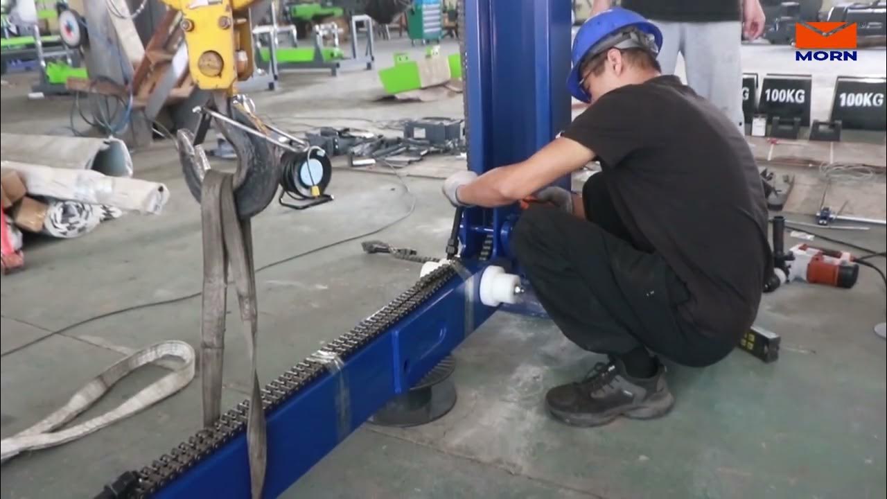 Install for four post lift(1) - YouTube
