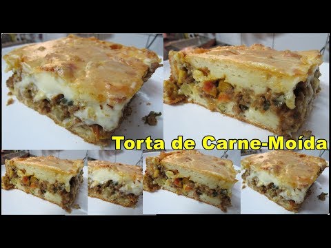 Torta de Carne-Moída com Requeijão Cremoso de Liquidificador