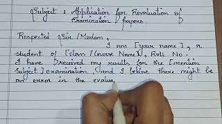 Application for Revaluation of Exam Papers ✍️ | Letter to Principal in English |Letter writing