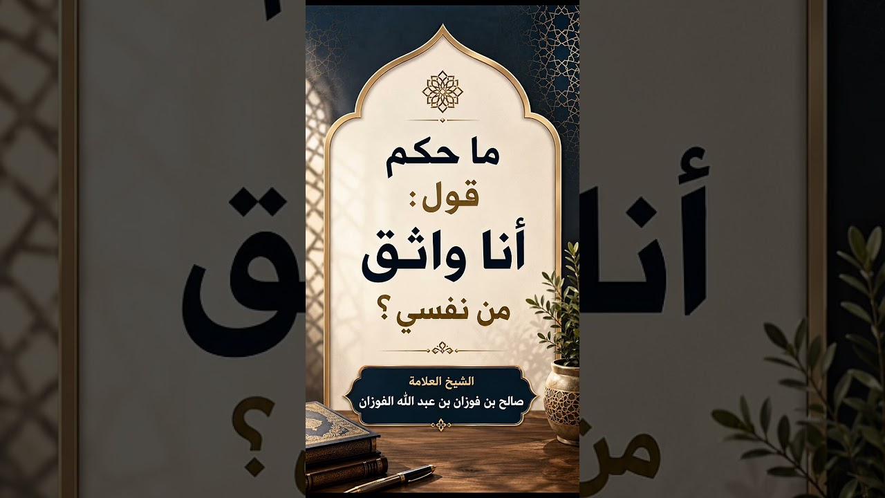 ما حكم قول : أنا واثق من نفسي ؟ الشيخ العلامة صالح بن فوزان بن عبد الله الفوزان .