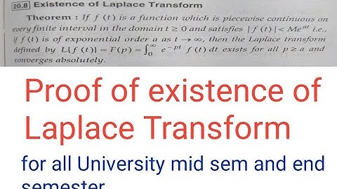 Existence of Laplace Transform, piecewise continuous function