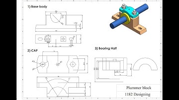 Plummer block bearing parts drawing in Solidworks