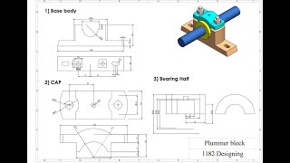Plummer block bearing parts drawing in Solidworks #Plummer #block #bearing #part #3D #drawing