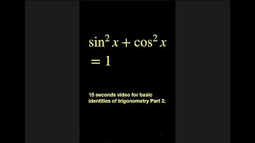 sin²(x) + cos²(x) = 1. Derivation of basic identities of trigonometry Part 2.
