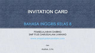 BAHASA INGGRIS KELAS 8 #10 INVITATION CARD