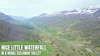 Nice Little and Unknown Waterfall in Iceland - Holárfoss in Skíðadalur Valley