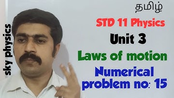 Numerical problem no:15||Laws of motion||Unit 3||STD 11 Physics||sky physics