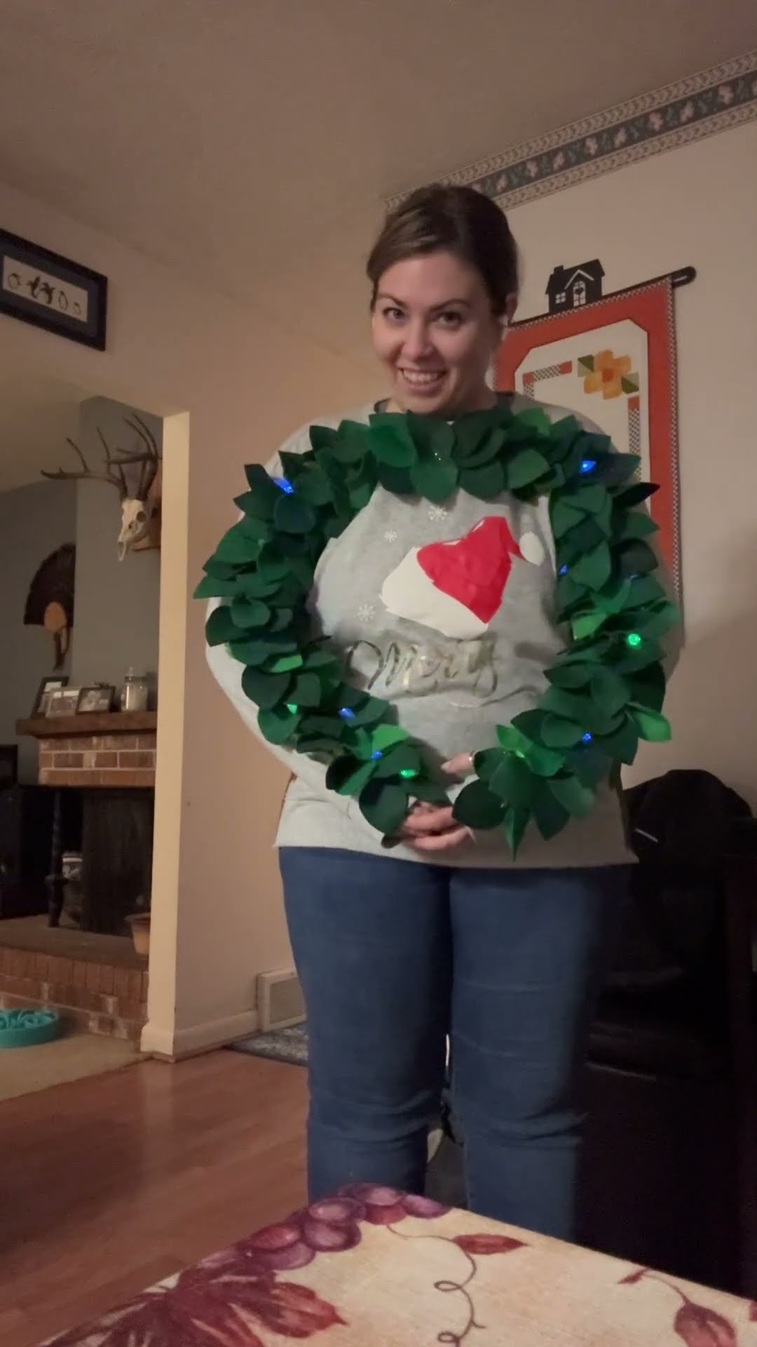 Light-Up Holiday Wreath Sweater || ViralHog