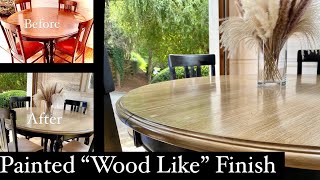 POTTERY BARN FAUX WOOD Finish - Painted OLD kitchen Table Makeover - Beginner Friendly