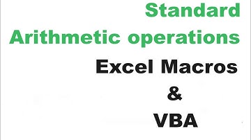 Standard Arithmetic Operations in Excel VBA