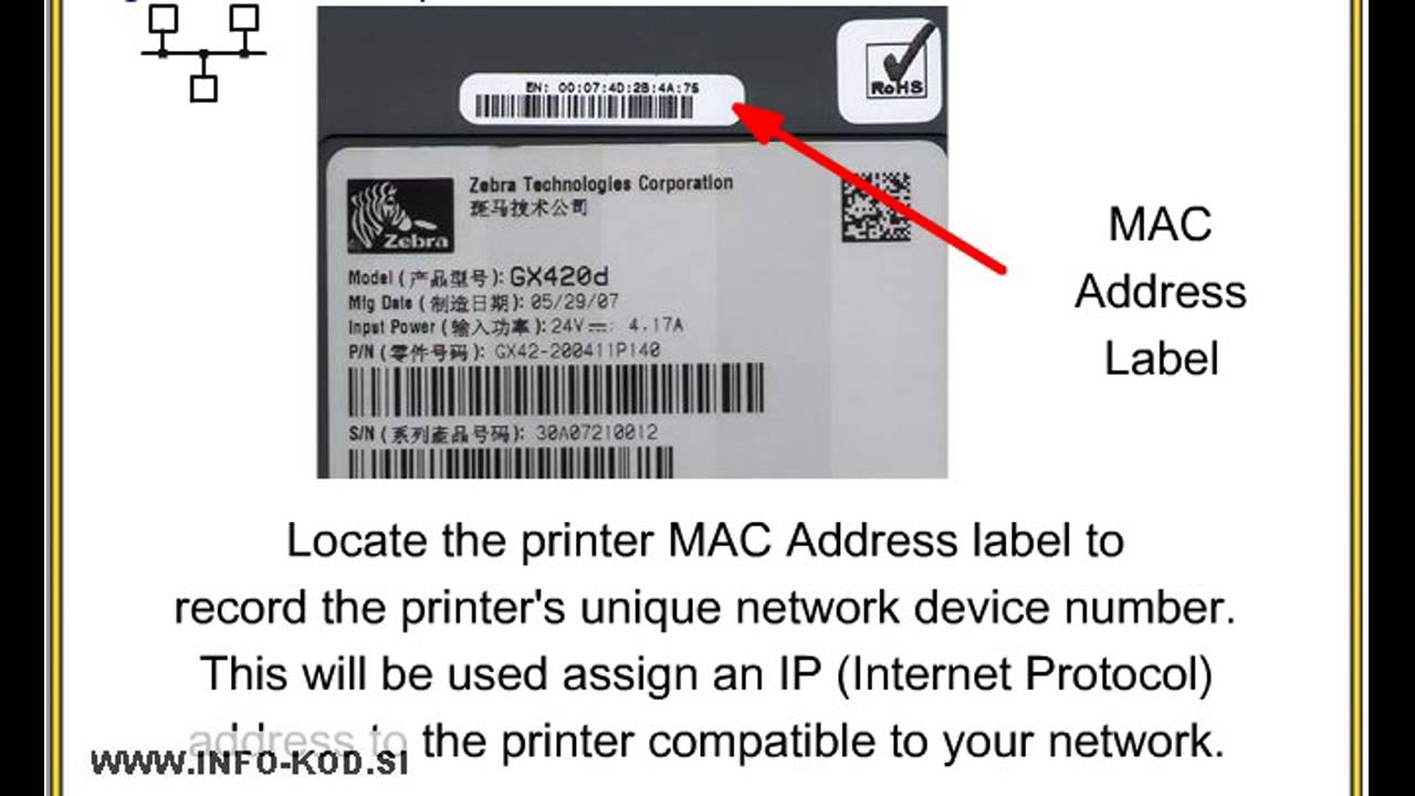 check the mac address of a printer