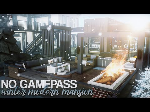 BLOXBURG | No Gamepass Winter Modern Mansion | Roblox | Housebuild