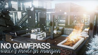 BLOXBURG | No Gamepass Winter Modern Mansion | Roblox | Housebuild