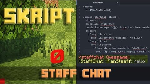 How To Skript Staff Chat - Minecraft Skript Tutorial