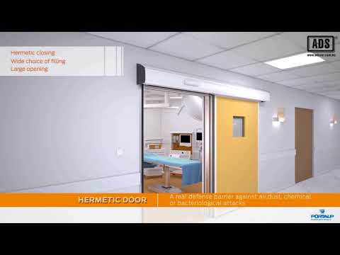Puerta automática corrediza Hermética HDS CLEAN para hospitales