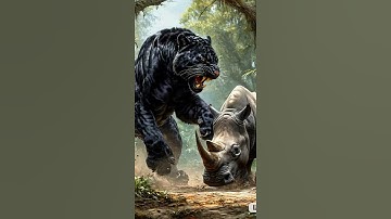Panther vs Rhino #animals #wildlife #lion #rhino  #artificialintelligence #deeplearning #tiger