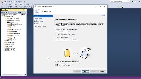 Generate Database Script and Retrieve