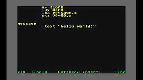 Hello World in 6502 Assembler