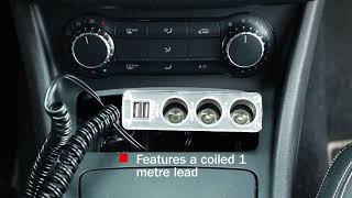 Streetwize 12V Triple Socket With Twin USB SWPS9 @MicksGarage1