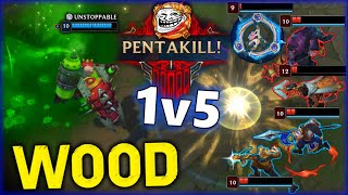 WOOD LOL FUN Moments 2024 (Pentakill, 1v5, Singed, Montage) #257