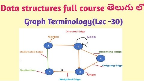 graph Terminology in data structures and algorithms