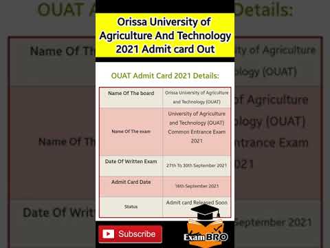 OUAT Admit Card 2021  #short #ouat2021 #ouatadmitcard