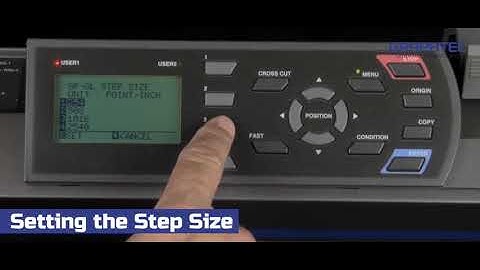 How to set the step size on the Graphtec FC8600