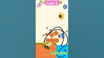 Save The doge Level 6 ! |Save The:Draw A line #savethedog #funny #gaming#shorts