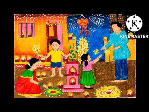 Sketch of indian kids celebrating diwali festival outline editable canvas  prints for the wall  canvas prints outline culture religion   myloviewcom