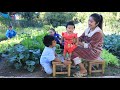 Baby girl in red dress is so cute / Simple life in countryside / Family food cooking