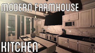 Modern Farmhouse Kitchen Bloxburg Speedbuild/Tour || melendezz
