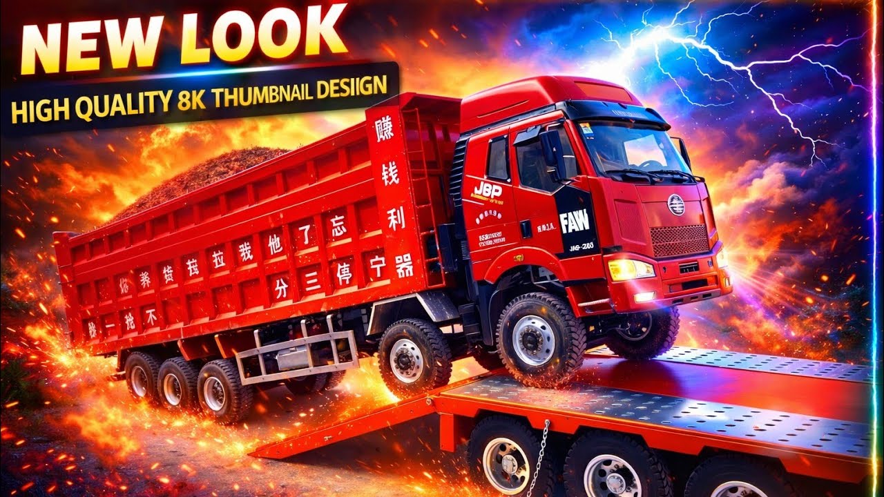 Extreme Dump Truck Loading on Trailer | Heavy Duty Power Test in /Dump Truck Extreme Ramp Challenge 