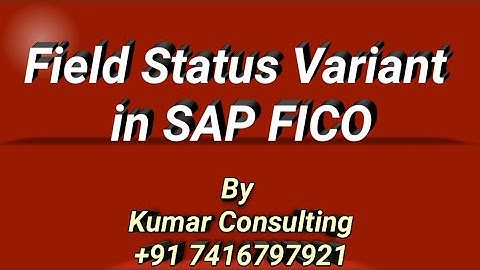 Field Status Variant in SAP FICO