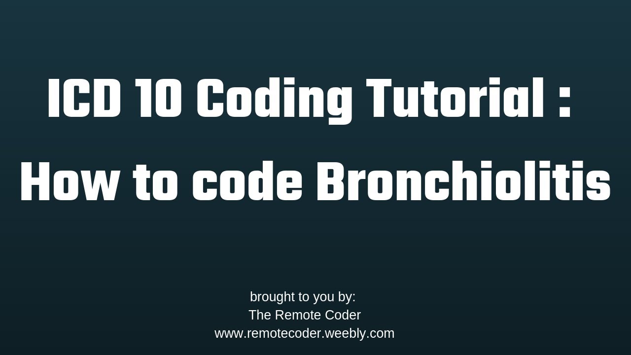 Dx Code Icd 10 Bronchiolitis Dx Code Icd 10 Bronchiolitis
