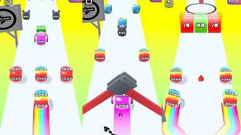 Jelly Run 2048 ULTIMATE Gameplay | 3 Shape Play Showdown! | 256M vs 1024f vs 8192n RacePart-4