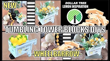 MUST SEE TUMBLING TOWER BLOCKS INSPIRATION II FARMHOUSE WHEELBARROW DIY II HIGH END LOOK LESS II