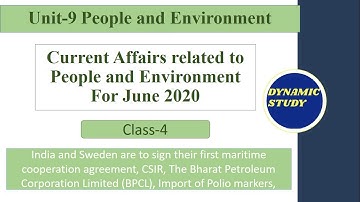 Class-4 Current Affairs People and Environment for NET 2020